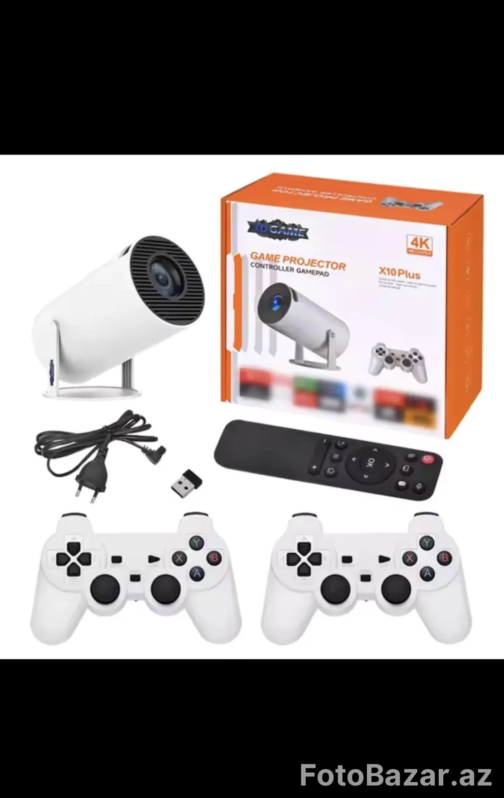 X10 Plus 4K Smart Mini Proyektor və Oyun Konsolu (Game Projector Controller Gamepad) — 1