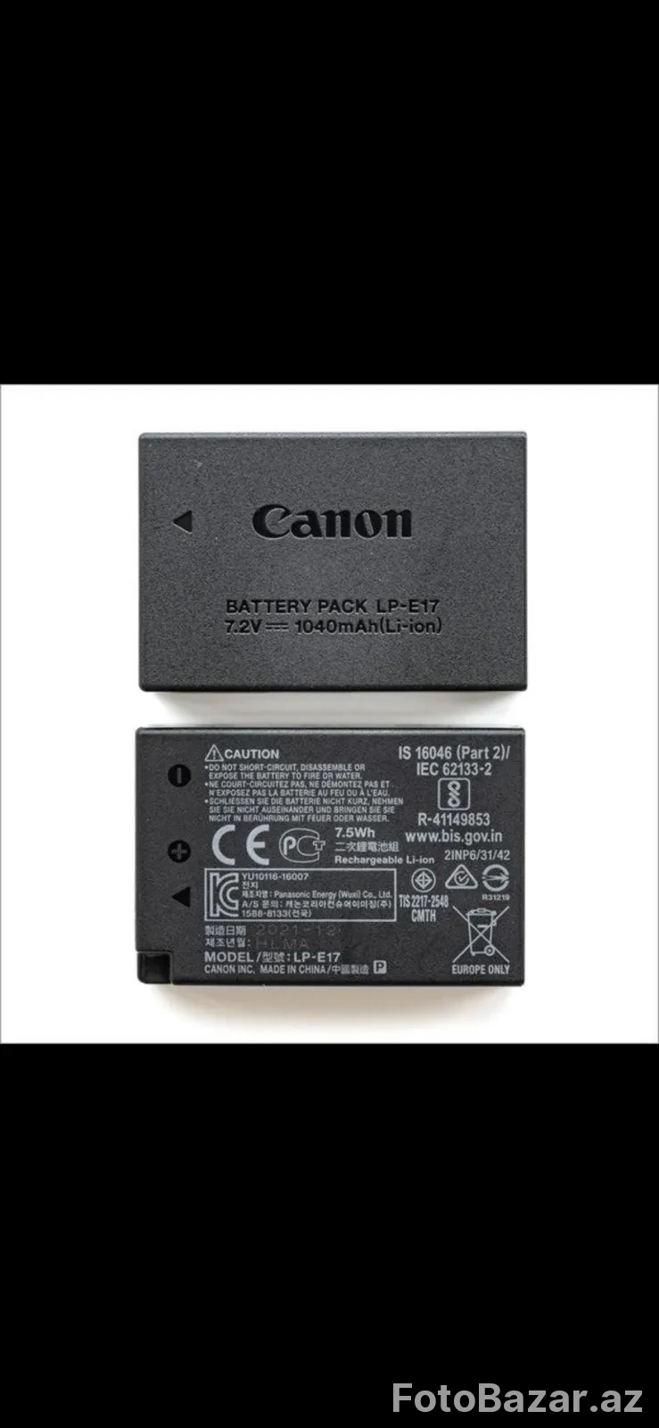 Canon LP-E17 Orijinal Li-ion Batareya (7.2V 1040mAh)