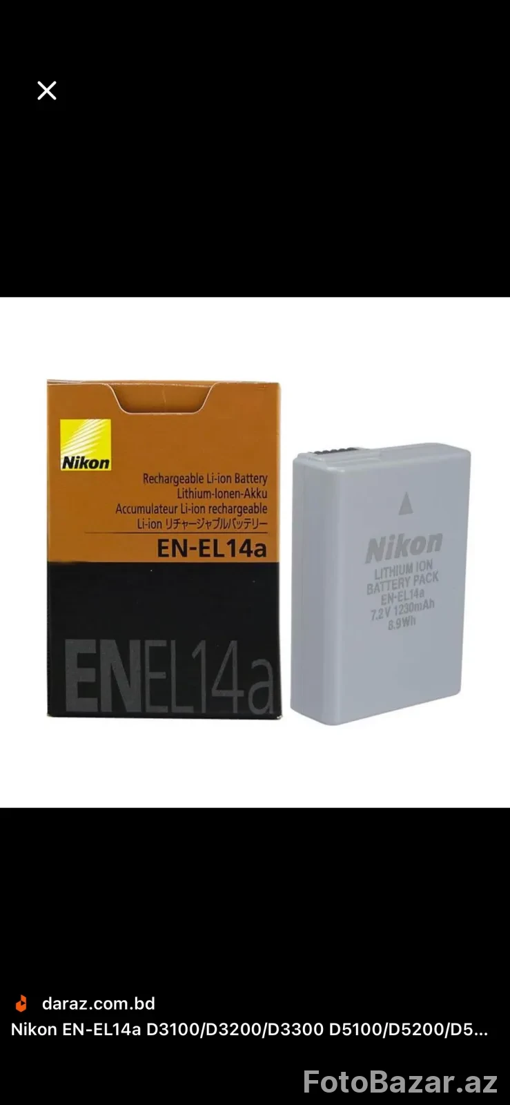 Nikon EN-EL14a Orijinal Li-ion Batareya — 1