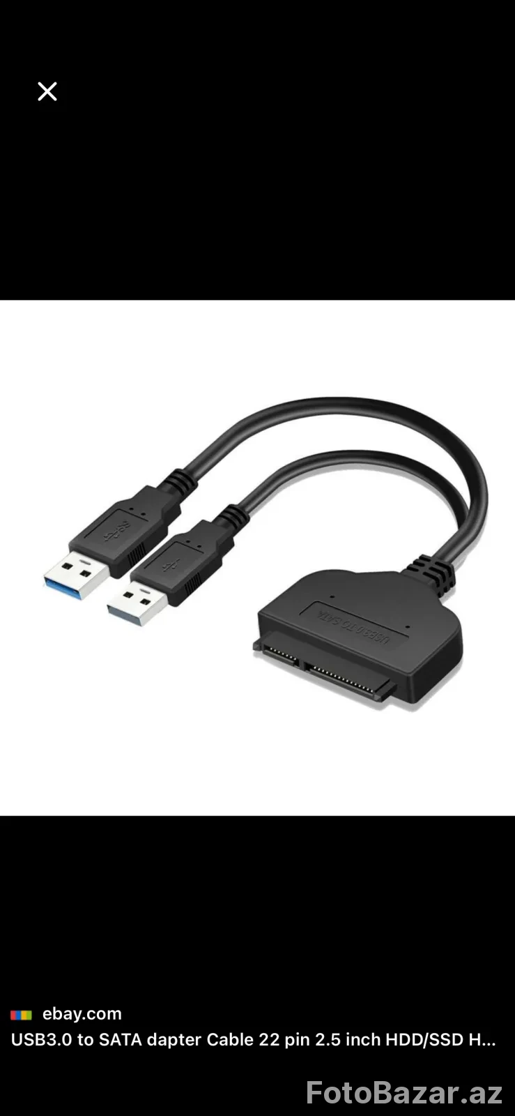USB 3.0 to SATA Adapter Kabel (2×USB Güc Dəstəyi) — 1