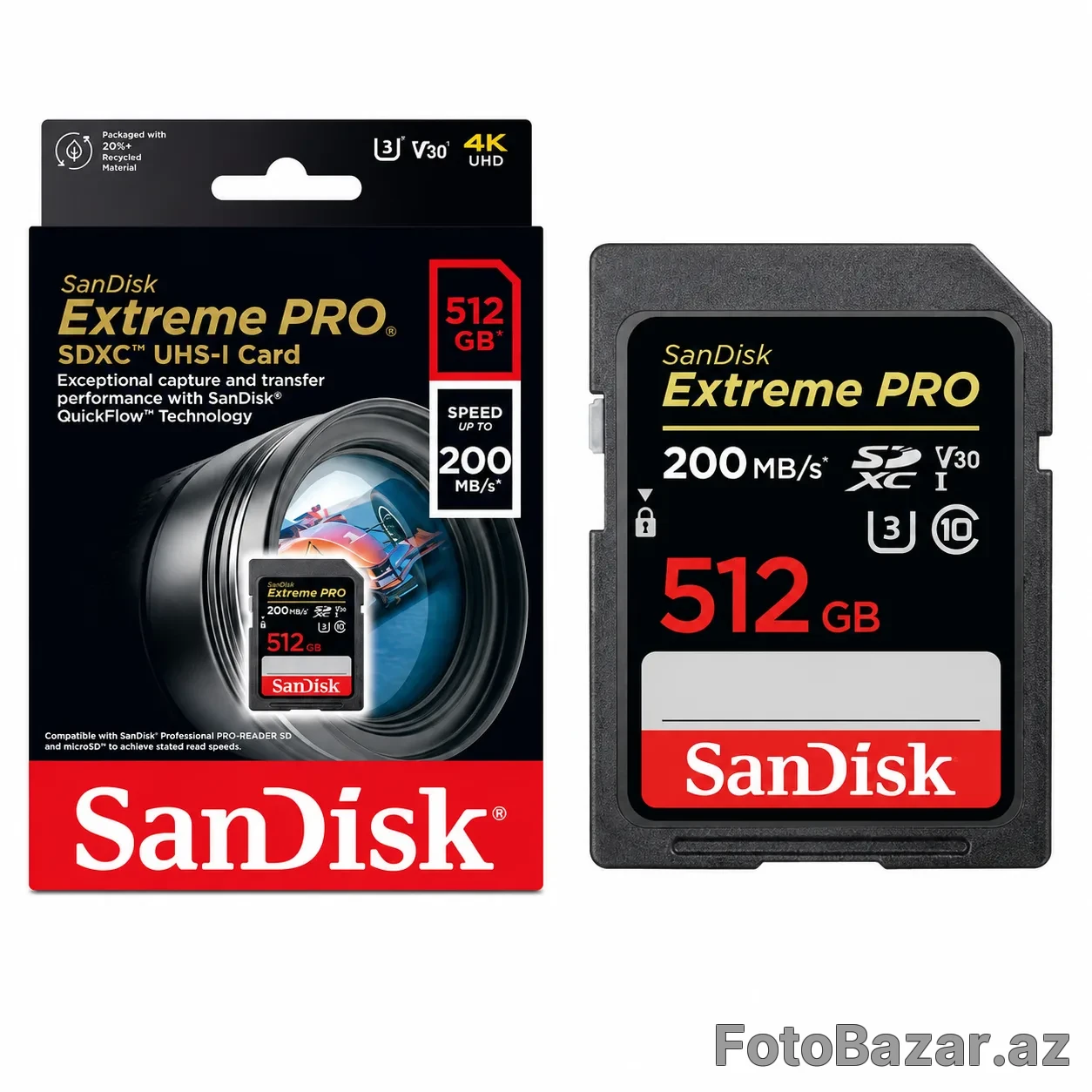 SanDisk Extreme PRO 512GB SDXC UHS-I Yaddaş Kartı – 200MB/s