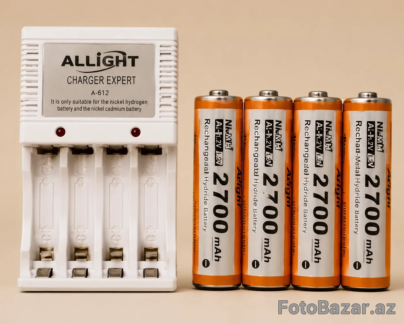 ALLiGHT A-612 Şarj Cihazı + 4 ədəd AA 2700 mAh Ni-MH Batareya